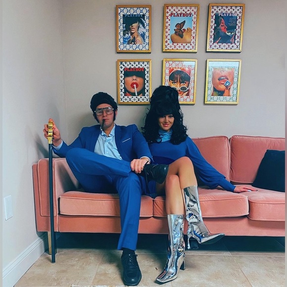 Vintage 60’s Retro Color-block Balloon Sleeve Dress in Teal & Purple | Size S - Picture 4 of 11